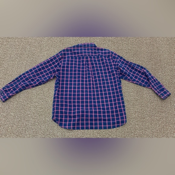 Men's XL Pendleton Navy Blue Pink Plaid Check 100% Cotton Button Down Shirt - Picture 9 of 9
